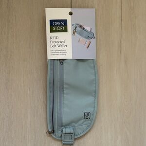 Open Story RFID Protected Belt Wallet - Sage Green